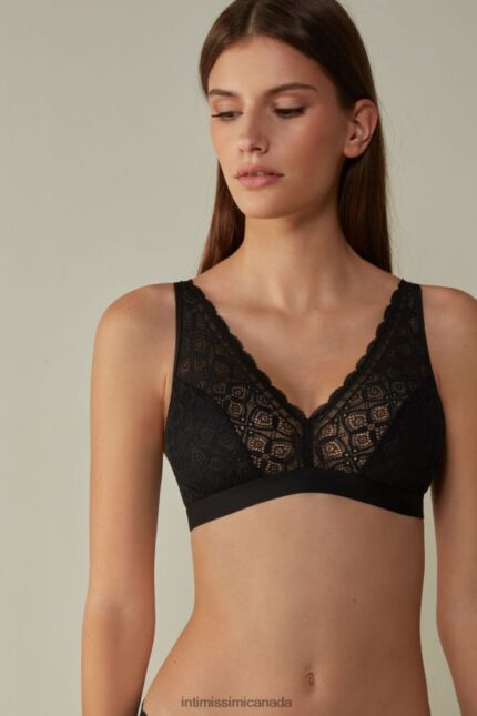 Underwear CA Intimissimi Women Lara Lace Triangle Bra 019-Black DD6R6T670