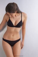 Underwear CA Intimissimi Women Low rise Cotton Knickers 019-Black DD6R6T922 - Image 2