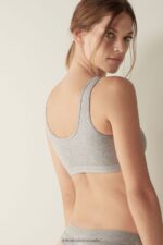 Underwear CA Intimissimi Women Natural Cotton Bra 031-Light Grey Melange DD6R6T751 - Image 4