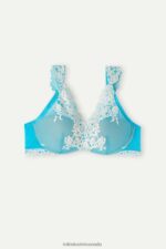 Underwear CA Intimissimi Women Pretty Flowers Giorgia Balconette Bra 233J-Digital Turquoise/Ivory DD6R6T573 - Image 5