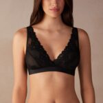 Underwear CA Intimissimi Women Pretty Flowers Lara Triangle Bra 019-Black DD6R6T687