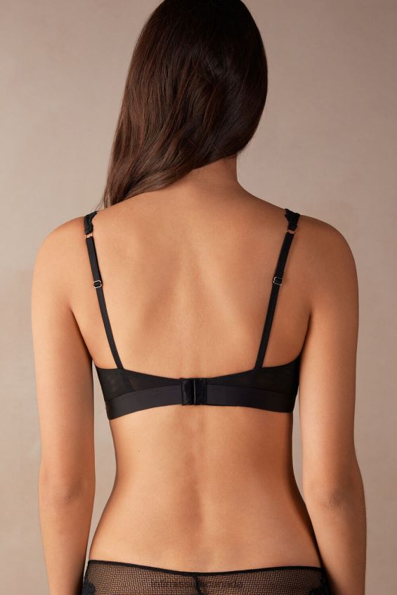 Underwear CA Intimissimi Women Pretty Flowers Lara Triangle Bra 019-Black DD6R6T687 - Image 5