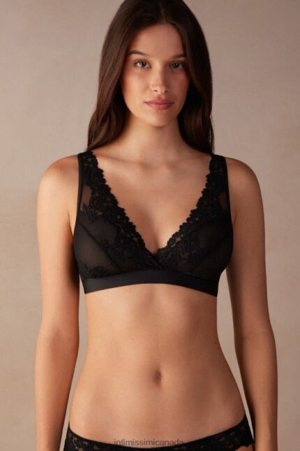 Underwear CA Intimissimi Women Pretty Flowers Lara Triangle Bra 019-Black DD6R6T687