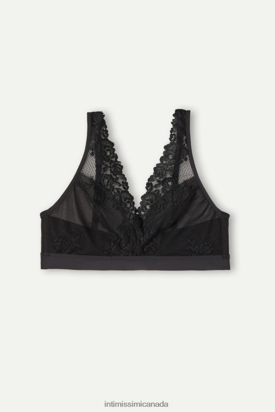 Underwear CA Intimissimi Women Pretty Flowers Lara Triangle Bra 019-Black DD6R6T687 - Image 6