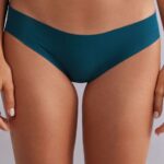 Underwear CA Intimissimi Women Raw-Cut Cotton Briefs 346J-Teal Blue DD6R6T899