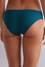 Underwear CA Intimissimi Women Raw-Cut Cotton Briefs 346J-Teal Blue DD6R6T899 - Image 4