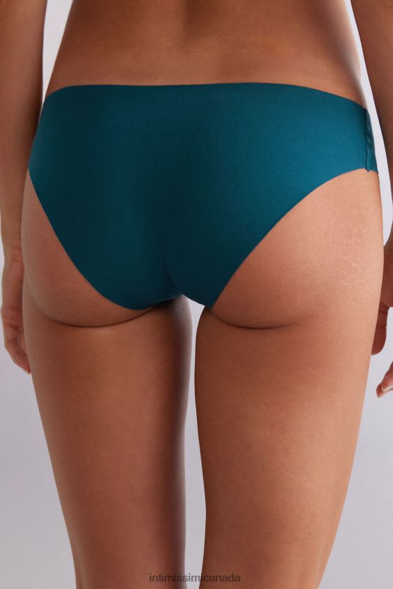 Underwear CA Intimissimi Women Raw-Cut Cotton Briefs 346J-Teal Blue DD6R6T899 - Image 4