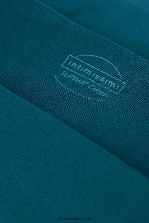 Underwear CA Intimissimi Women Raw-Cut Cotton Briefs 346J-Teal Blue DD6R6T899 - Image 6