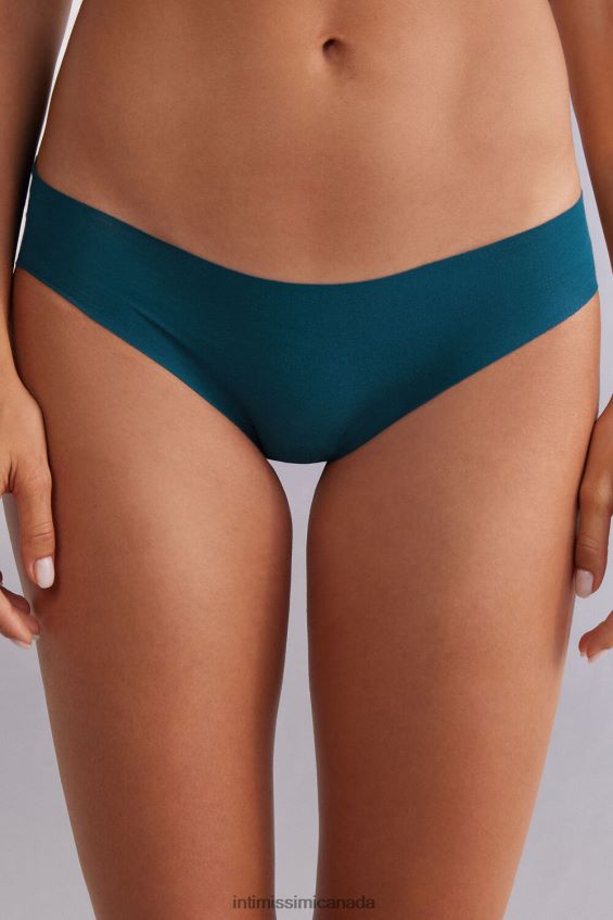 Underwear CA Intimissimi Women Raw-Cut Cotton Briefs 346J-Teal Blue DD6R6T899 - Image 1