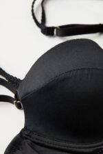 Underwear CA Intimissimi Women Sofia Silk Balconette Bra 019-Black DD6R6T628 - Image 6
