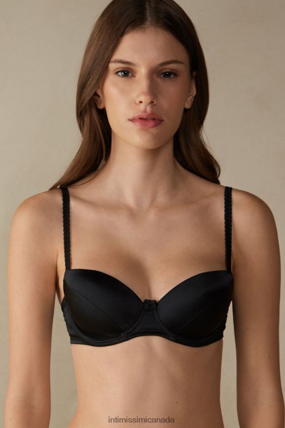 Underwear CA Intimissimi Women Sofia Silk Balconette Bra 019-Black DD6R6T628 - Image 1