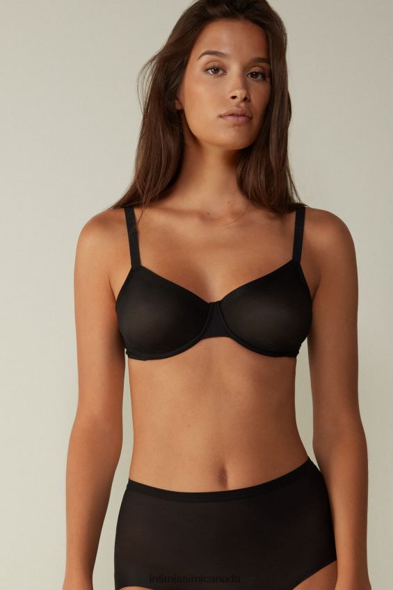 Underwear CA Intimissimi Women Sveva Invisible Touch Balconette Bra 019-Black DD6R6T779 - Image 1