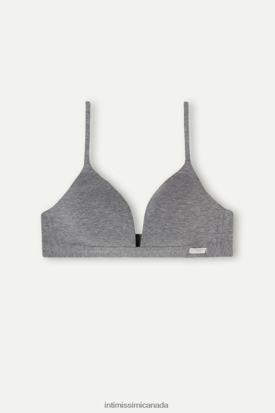 Underwear CA Intimissimi Women Tiziana Natural Cotton Triangle Bra 616I-Cloud Grey Blend DD6R6T723 - Image 6