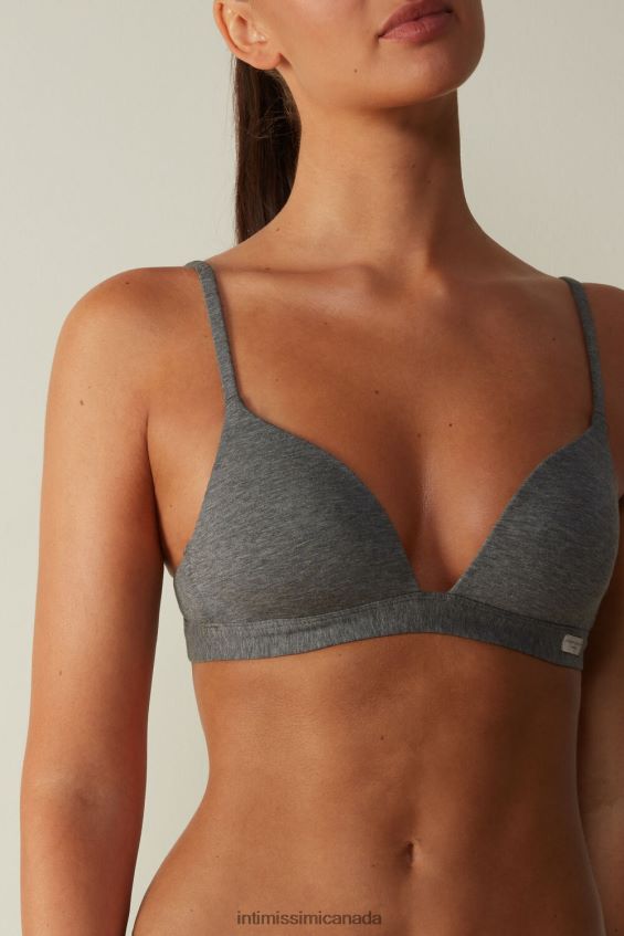 Underwear CA Intimissimi Women Tiziana Natural Cotton Triangle Bra 616I-Cloud Grey Blend DD6R6T723 - Image 1