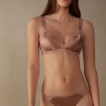 Underwear CA Intimissimi Women Tiziana Silk and Lace Triangle Bra 163I-Satin Pink DD6R6T788