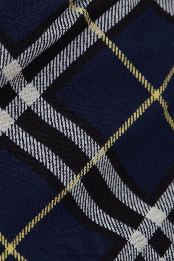 Apparel CA Intimissimi Men Blue Tartan Pattern Cotton Full-Length Pants 171J-Blue/Yellow Tartan Print DD6R6T195