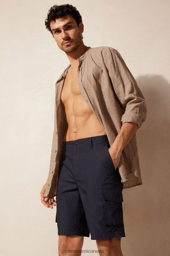 Apparel CA Intimissimi Men Cotton Cargo Shorts 7520-Blue DD6R6T172