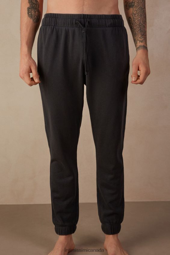 Apparel CA Intimissimi Men Washed Collection Long Fleece Pants 762I-Grey DD6R6T187