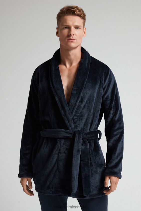 Apparel CA Intimissimi Men Fleece Dressing Gown 800-Midnight Blue DD6R6T304