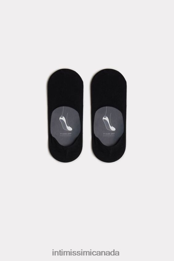 Socks CA Intimissimi Men Stretch Cotton Footlet Socks 019-Black DD6R6T391