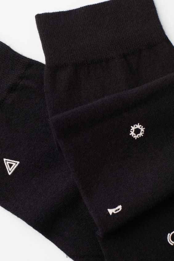 Socks CA Intimissimi Men Long Patterned Cotton Socks 200J-Car Warning Light Print Black DD6R6T328