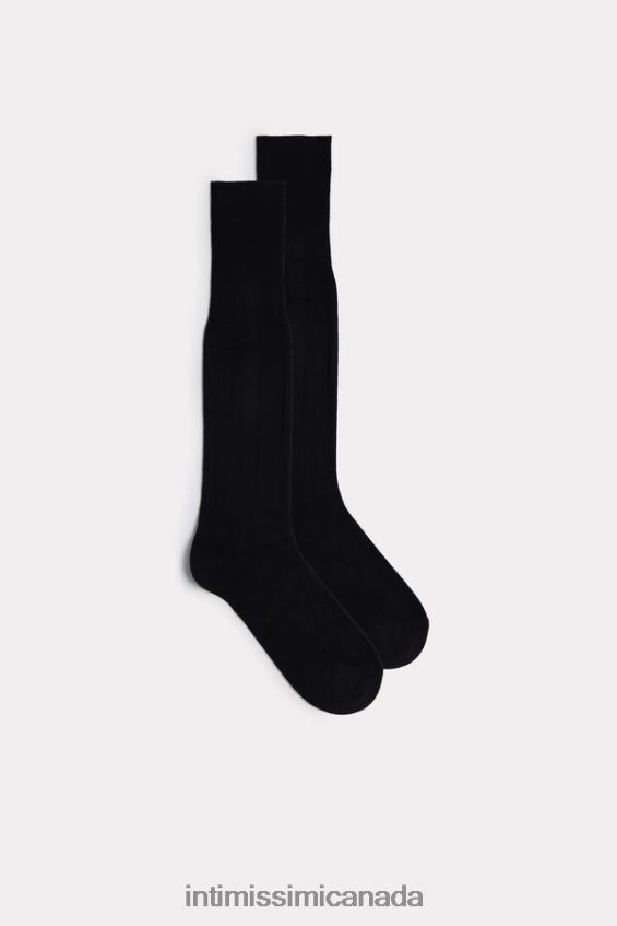 Socks CA Intimissimi Men Long Warm Cotton Socks 019-Black DD6R6T376