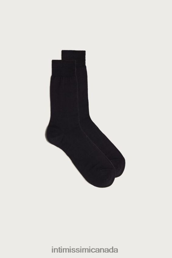 Socks CA Intimissimi Men Short Sateen Cotton Lisle Socks 780-Charcoal Grey DD6R6T387
