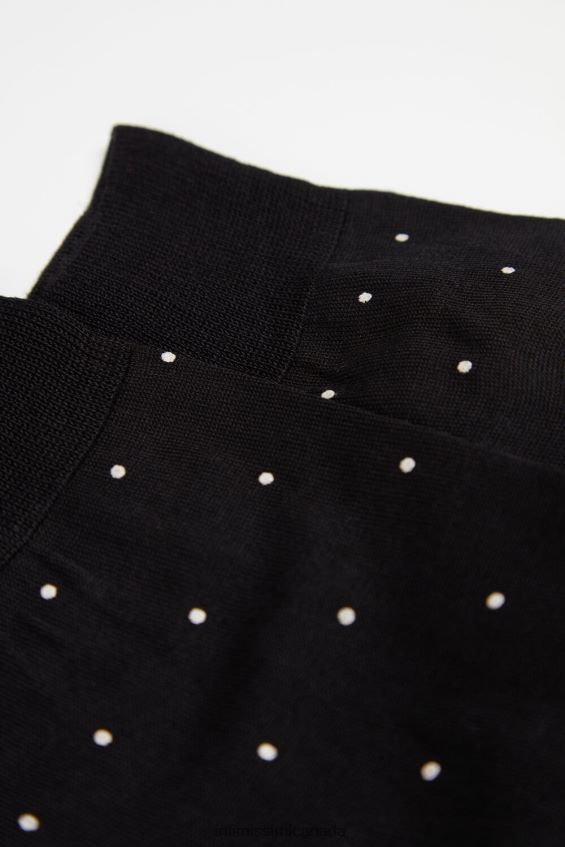 Socks CA Intimissimi Men Short Socks in Patterned Lisle Cotton 062J-Nero Stampa Pois DD6R6T339