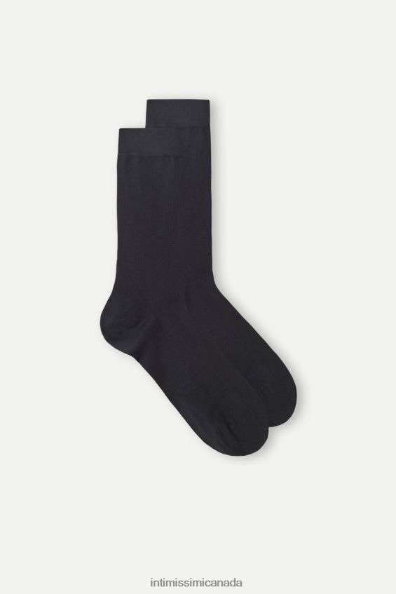 Socks CA Intimissimi Men Short Stretch Supima Cotton Socks 780-Charcoal Grey DD6R6T344