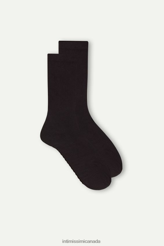 Socks CA Intimissimi Men Terry Cotton Short Socks 019-Black DD6R6T356