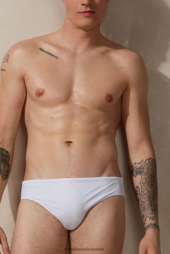 Apparel CA Intimissimi Men Plain Swim Briefs 001-White DD6R6T449