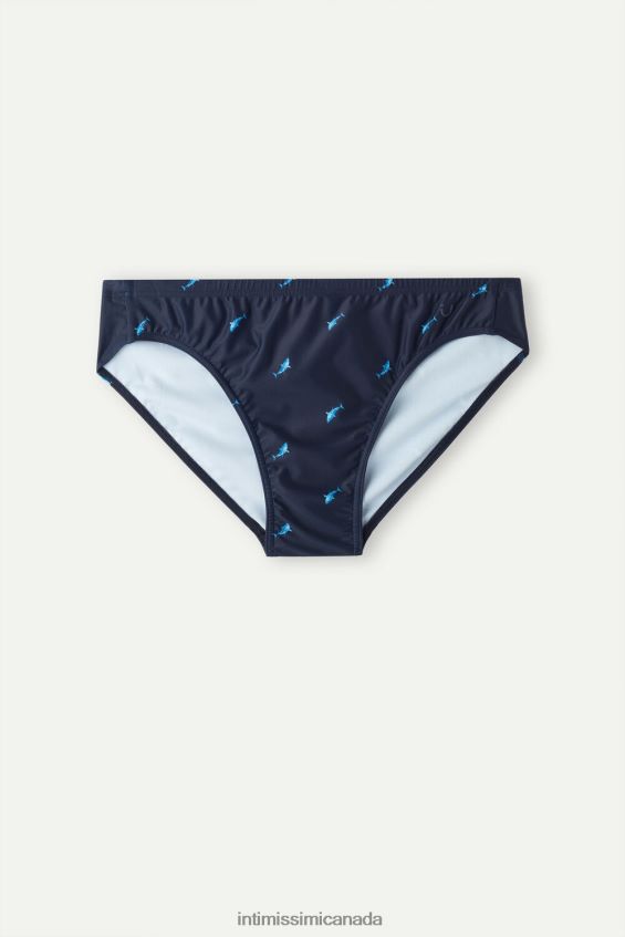 Apparel CA Intimissimi Men Shark-Print Swim Briefs 285J-Shark-Print Deep Blue DD6R6T438