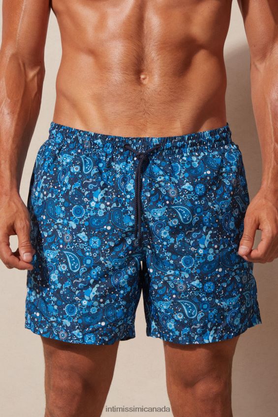 Apparel CA Intimissimi Men Blue Paisley Swim Shorts 265J-Paisley Print Deep Blue DD6R6T421