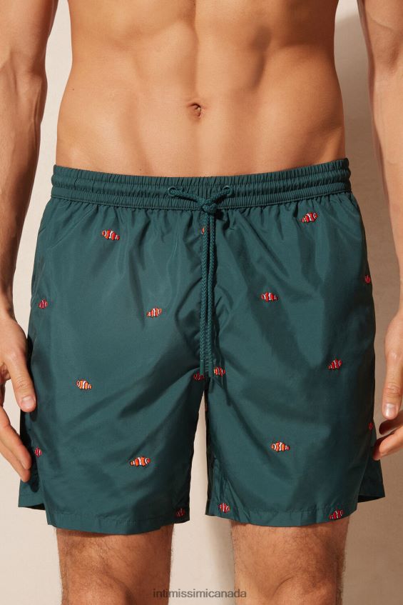 Apparel CA Intimissimi Men Clownfish-Embroidered Swim Shorts 250J-Clownfish Embroidery Dark Green DD6R6T433