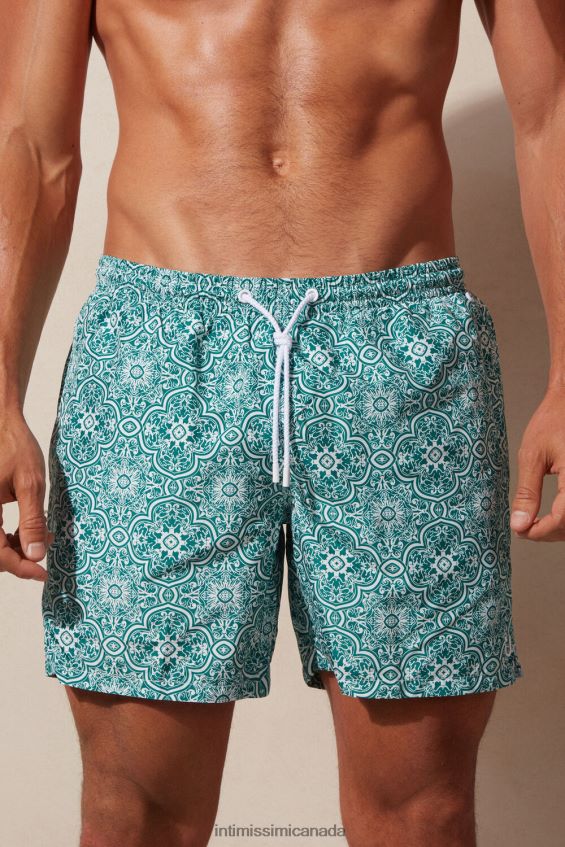 Apparel CA Intimissimi Men Green Maiolica-Print Swim Shorts 264J-Majolica Print White Green DD6R6T422