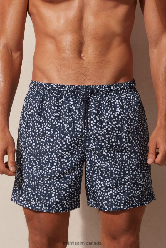 Apparel CA Intimissimi Men Micro Floral-Print Swim Shorts 271J-Micro Floral-Print Deep Blue DD6R6T441