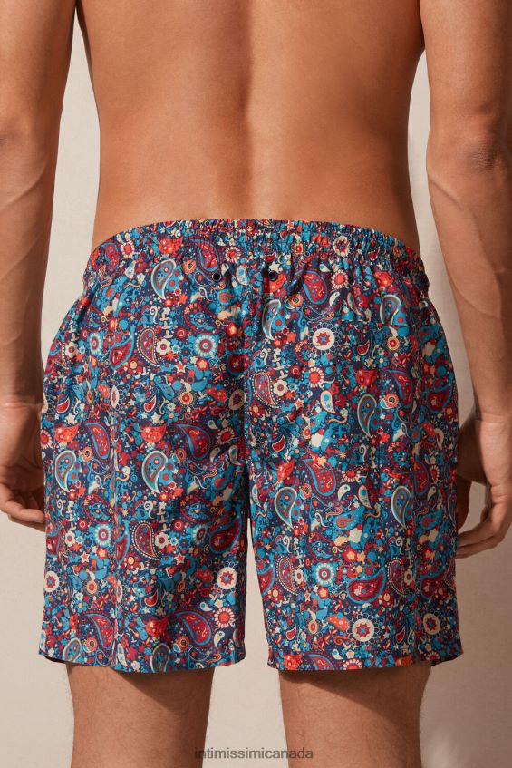 Apparel CA Intimissimi Men Orange Paisley Swim Shorts 266J-Paisley Print Orange DD6R6T420