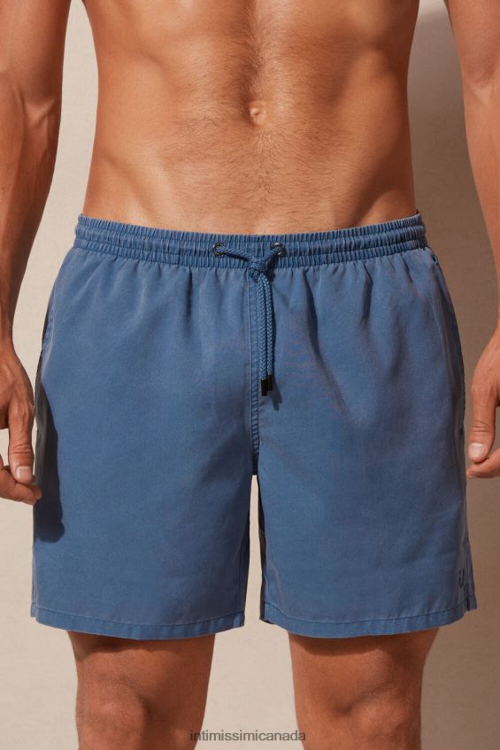 Apparel CA Intimissimi Men Stone Washed Swim Shorts 280J-Delave Pacific Blue DD6R6T443