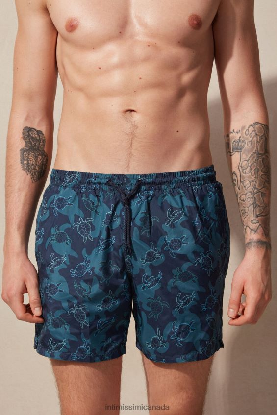 Apparel CA Intimissimi Men Tortoise-Print Swim Shorts 274J-Turtle-Print Deep Blue DD6R6T427