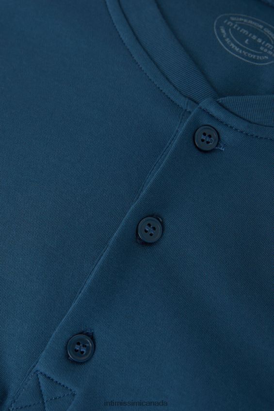 Apparel CA Intimissimi Men Long-Sleeve Top in Supima Interlock 202J-Foggy Blue DD6R6T197