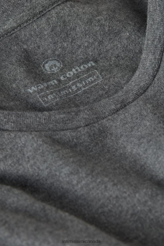 Apparel CA Intimissimi Men Warm Cotton Long-Sleeved Top 5227-Charcoal Grey Melange DD6R6T202