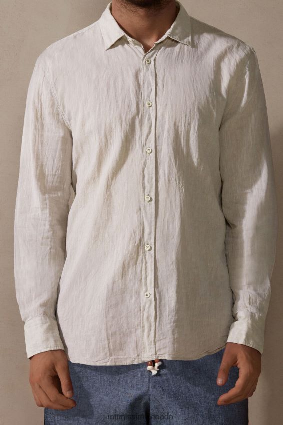 Apparel CA Intimissimi Men Linen and Cotton Shirt 917I-White Linen DD6R6T209