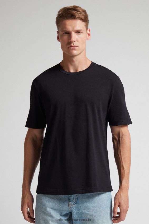 Apparel CA Intimissimi Men Cotton Jersey T-Shirt 019-Black DD6R6T225