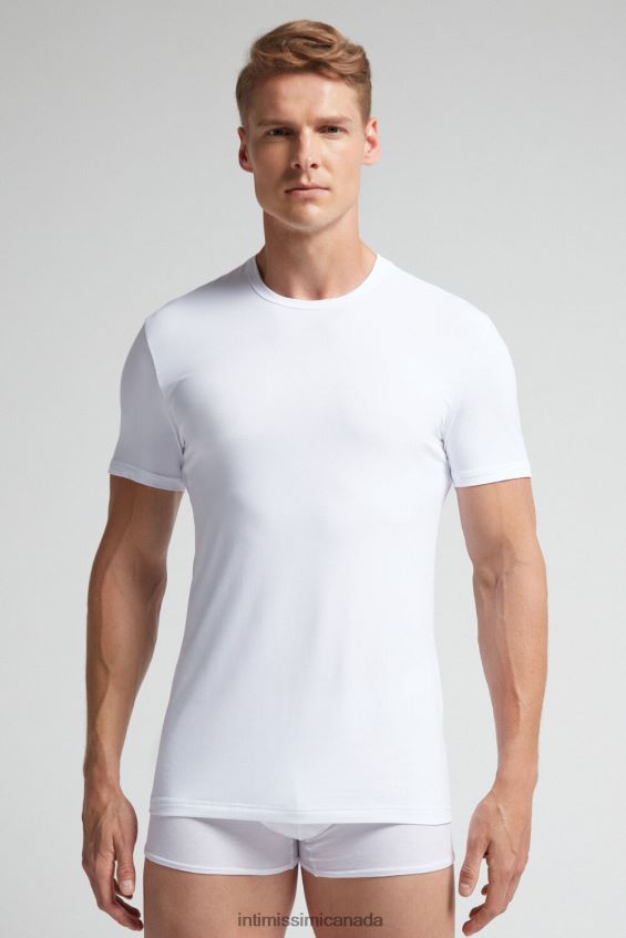 Apparel CA Intimissimi Men Microfibre T-Shirt 001-White DD6R6T455