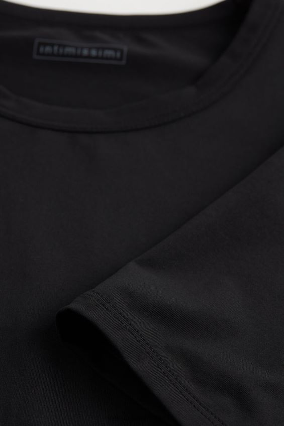 Apparel CA Intimissimi Men Microfibre T-Shirt 019-Black DD6R6T454