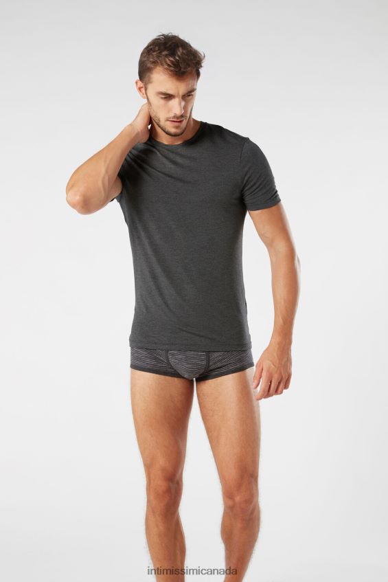 Apparel CA Intimissimi Men Modal and Silk T-Shirt 040-Dark Grey Blend DD6R6T262