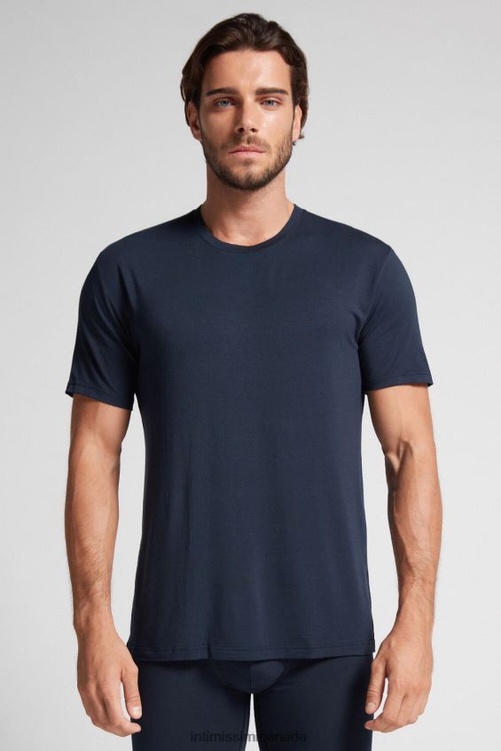 Apparel CA Intimissimi Men Modal and Silk T-Shirt 800-Midnight Blue DD6R6T260
