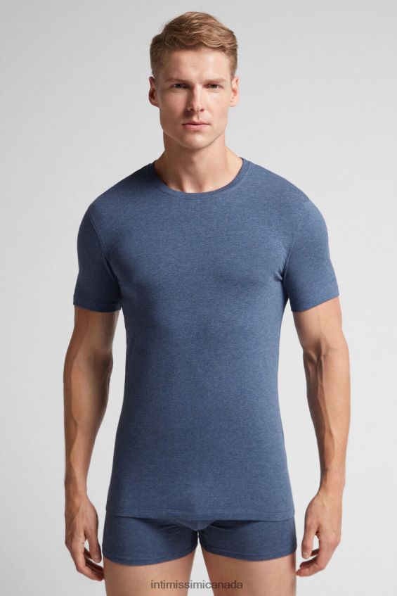 Apparel CA Intimissimi Men Stretch Supima Cotton T-Shirt 5210-Denim Blue Blend DD6R6T267