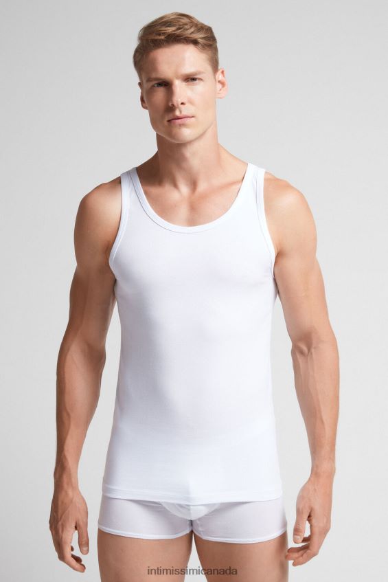 Apparel CA Intimissimi Men Sleeveless Vest Top with Round Neck 001-White DD6R6T271