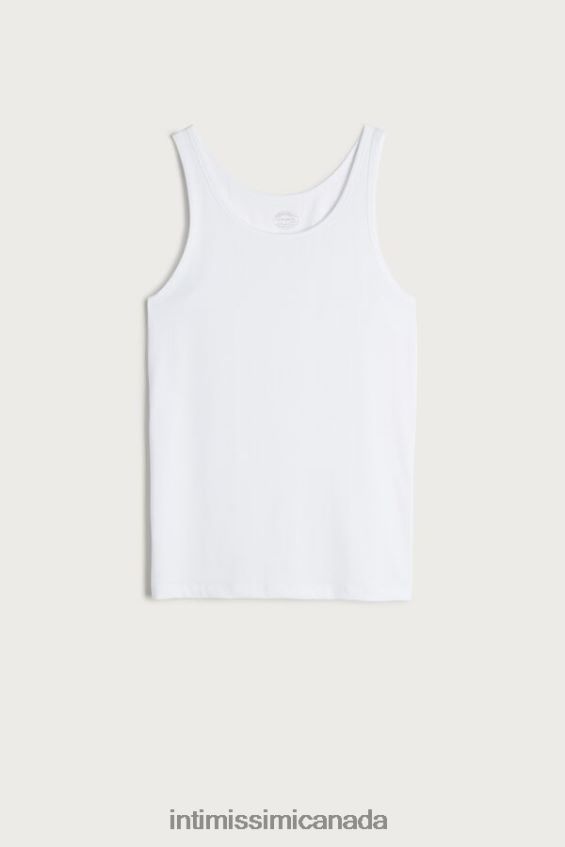 Apparel CA Intimissimi Men Sleeveless Vest Top with Round Neck 001-White DD6R6T271